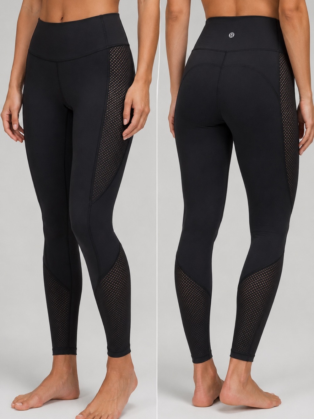 lululemon athletica Rare* Black High-Rise Mesh Panel Leggings